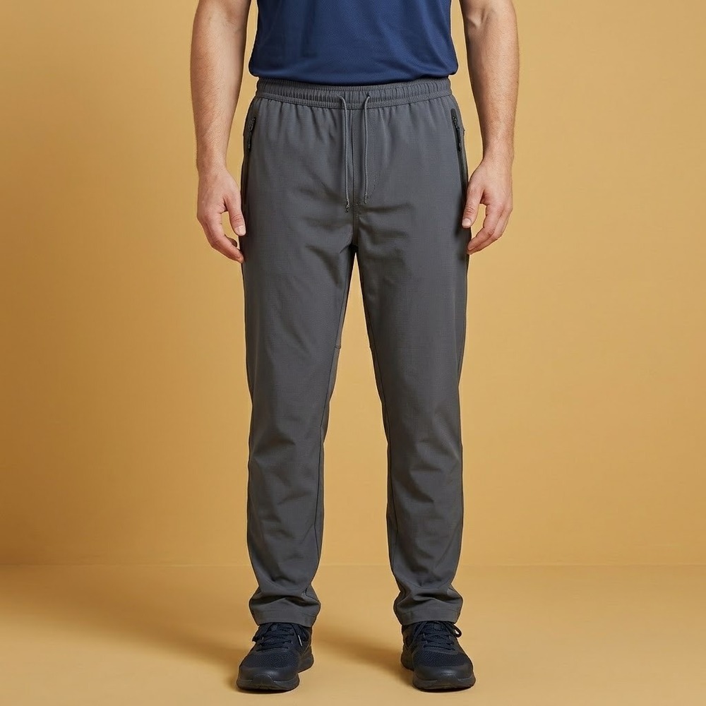 TF Outdoorsports Men's Pants Gray Performance Stretch Elastic Waist Size L